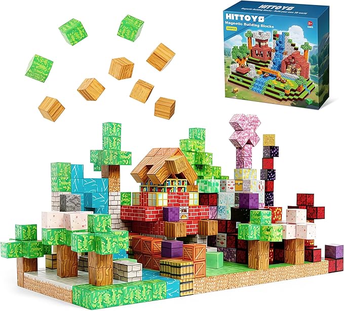 200PCS Magnetic Blocks Building Blocks for Kids Magnetic Tiles Build World Set Magnetic Cubes Toys Games Christmas Birthday Gifts for Boys Girls Ages 4 5 6 7 8 10