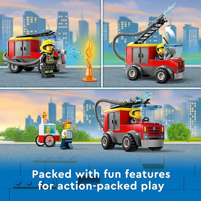Lego City Fire Station and Fire Engine 60375 Pretend Play Fire Station with Firefighter Minifigures Educational Vehicle Toys for Kids Boys Girls Age 4+