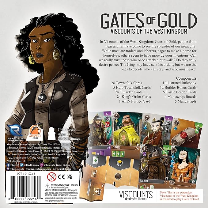 Renegade Game Studios Viscounts of the West Kingdom Gates of Gold Expansion Strategy Board Game