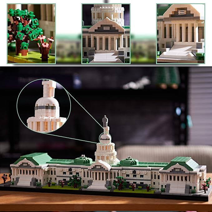 Gift Architecture Capitol Building Model Set - 3630pcs | Micro Blocks | Detailed Designs | Display-Worthy | Great Gift for Adults Ages 14+