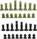 StonKraft - Natural Stone Chess Pieces Chessmen Chess Coins (3 King) | Chess Accessories | Board Games (White and Brown)