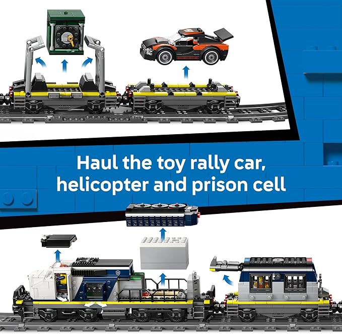 LEGO City Police Train Heist Building Toy - Train Set with Police Car Toy for Boys &amp Girls Ages 7+ - Pretend Play Set for Kids - Gifts for Birthdays - 60508