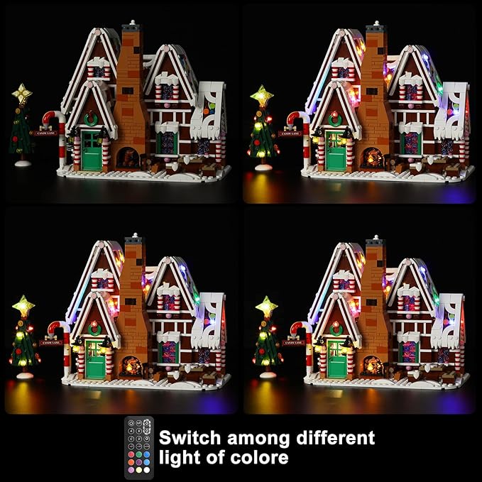 LED Light Kit (Remote Control) Compatible with Lego Gingerbread House - Lighting Set for Creator 10267 (Model Set Not Included)