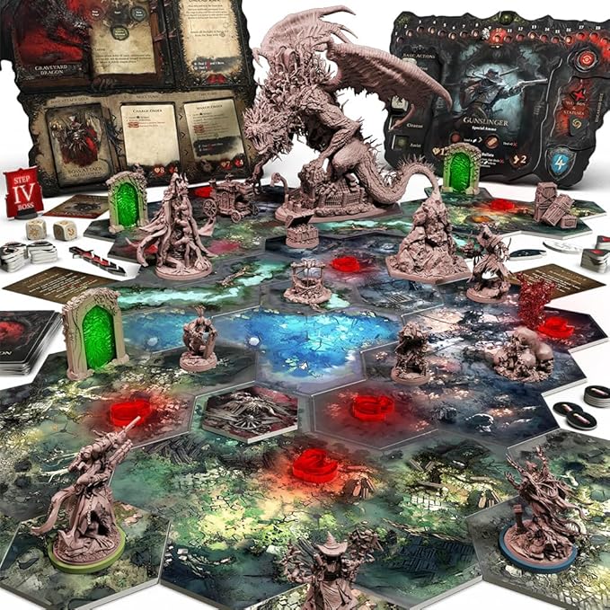 Awaken Realms Grimcoven Small Box (Core Box + Stretch Goals) Standard Edition - Dark Victorian Boss Battler Board Game Tactical Miniature Combat Ages 14+ 1-5 Players 3 Hour Playtime