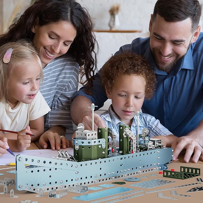 Lucky Doug Stem Building Projects Model Cruiser Ocean Ship Set 504 Pieces Stem Project Building Toys for Kids Ages 8-12 Assembly Science Kit Toys Gifts for Boys Kids Girls 8 9 10 11 12-16 Years Old