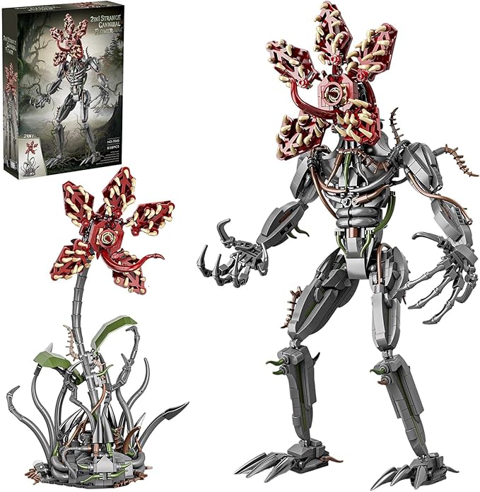2 in 1 Strange Cannibal Flower Building Blocks Sets Horror Model Toys for Adults Teens 858 PCS