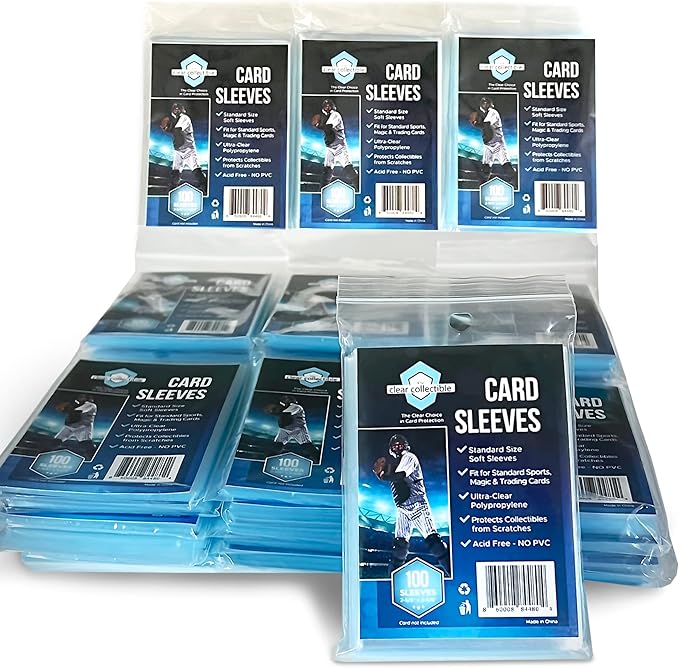 Penny Sleeves for Trading Cards - 3000 Count - 2-5/8 x 3-5/8 (67mm x 92mm) - Clear Trading Card Sleeves for Baseball Football Basketball Soccer Pokemon and MTG Collection