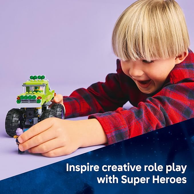 LEGO Marvel The Hulk Truck vs. Thanos - Monster Truck Building Toy for Kids 7+ - Includes Hulk &amp Thanos Toy Minifigures - Creative Birthday Gift Idea for Girls and Boys - 76312