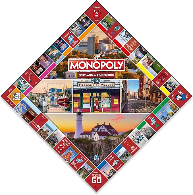 Monopoly Board Game Portland ME Edition: 2-6 Players Family Board Games for Kids and Adults Board Games for Kids 8 and up for Kids and Adults Ideal for Game Night