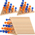 16 Packs Wooden Peg Game Tricky Triangle Peg Board Game Family Wood Puzzles Strategy Toy for Kids Adult Family Travel Gathering Jump Games