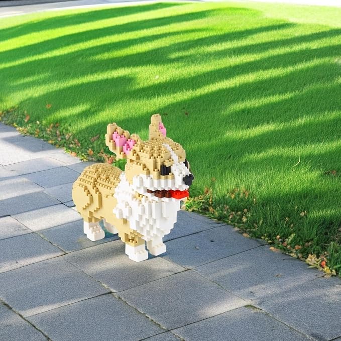 Larcele Micro Dog Building Blocks Pet Mini Building Toy Bricks950 Pieces KLJM-02 (Welsh Corgi)