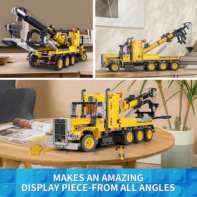 Mould King 17011 Heavy-Duty Tow Truck Building Toy Set Technology MOC Road Trailers Building Gift Toys for Kids Age 14+ (1250 Pieces)
