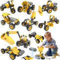 10 in 1 Kids STEM Building Toys Electric Building Blocks Toys Set for 5 6 7 8+ Year Old Boy Educational STEM Learning Construction Excavator Kit for Kids Age 4-8 5-7 6-8 8-10