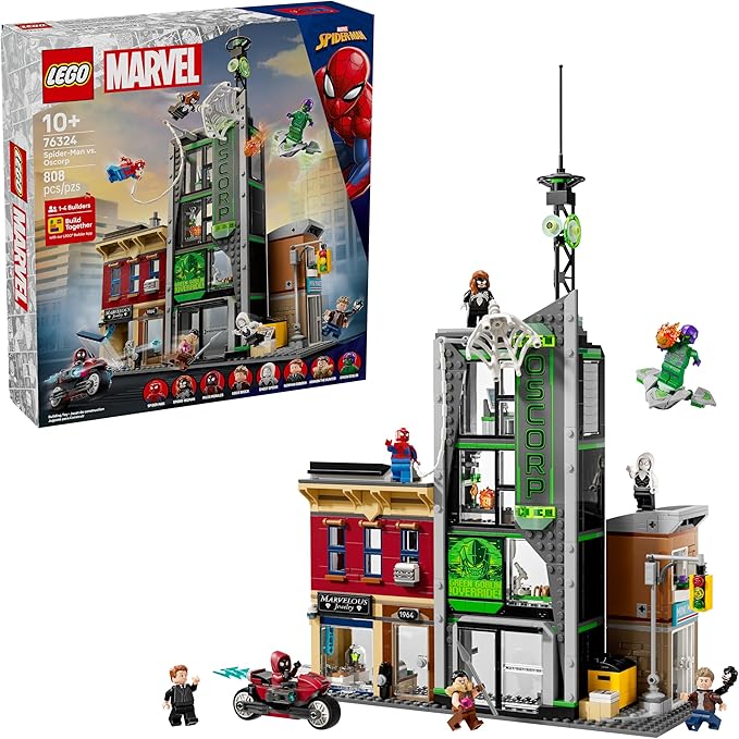 LEGO Marvel Spider-Man vs. Oscorp Building Toy - Pretend Play Set W/8 Toy Minifigures for Boys &amp Girls Ages 10+ - Super Hero Building Blocks for Preteens Idea for Birthdays - 76324
