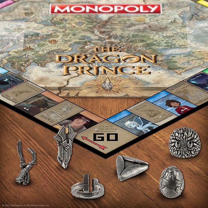 Monopoly: The Dragon Prince | Buy Sell Trade Characters Such as Ezran Rayla and Callum from The Netflix Series | Classic Monopoly Game | Officially-Licensed The Dragon Prince Merchandise