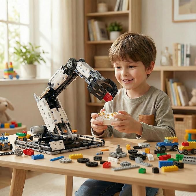 STEM Educational Remote Control Robotic Arm Building Kit Programmable APP Control Robot Toy 8-Directional Movement Engineering Building Set for Kids 8-14 &amp Adult Tech Enthusiasts