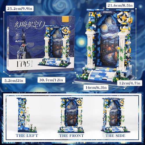 1745PCS Illusionary Starry Sky Gate Micro Mini Building BlocksIdeas Dearm Starry Night Space Gate Collection ConstructionCreative Choice for 14+ Boys Girls or Adults