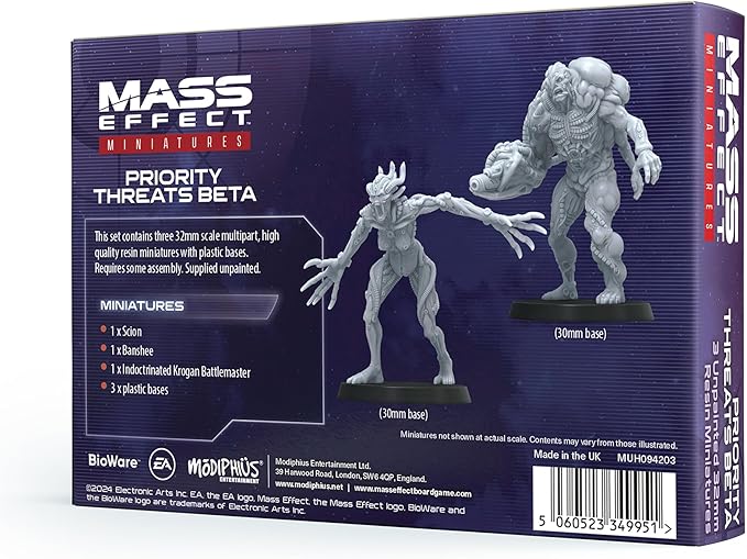 Mass Effect Priority Threats Beta Resin Collectors Miniature Set - Upgrade Your Game with Tabletop Miniatures! Ages 14+ 1-4 Players 45-90 Min Playtime Made by Modiphius Entertainment