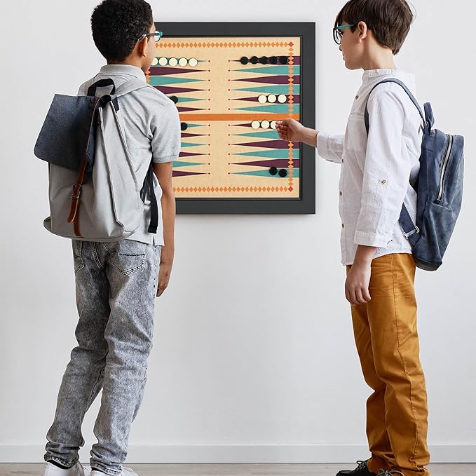 Magnetic Canvas Game Set. Chess/Checkers/Backgammon/TIC TAC Toe. Decrotive Game Sets use an mounting System That Gives Easy Access to Them. (Retro)