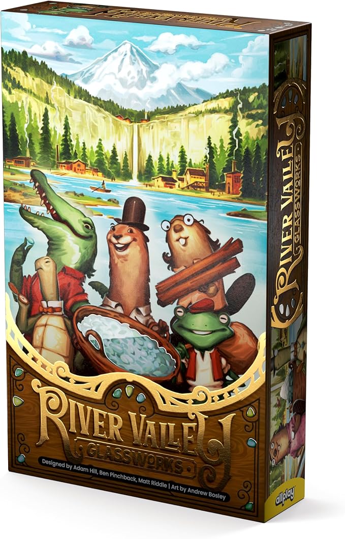 ALLPLAY - River Valley Glassworks Deluxe Edition Board Game for Families and Adults - Cozy Yet Clever Drafting Game - Colorful Tactile Pieces - Scoring Puzzle - 1 to 5 Players - 20 Minutes