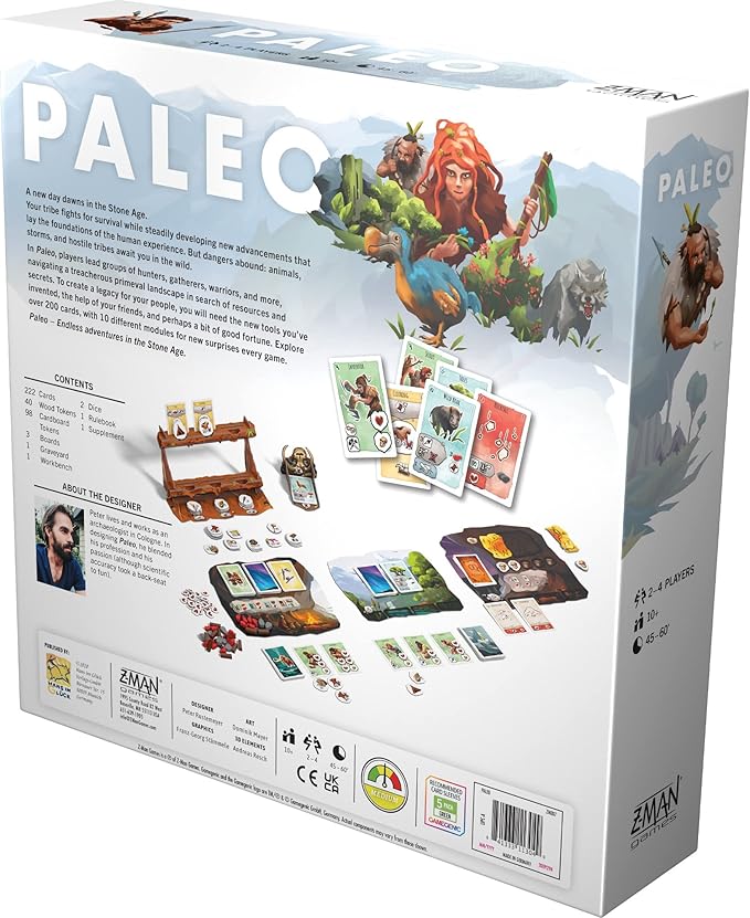 Asmodee Paleo Board Game - A Cooperative Paleolithic Adventure for Strategy Enthusiasts Cooperative Family Fun for Kids &amp Adults Ages 10+ 2-4 Players 45-60 Minute Playtime