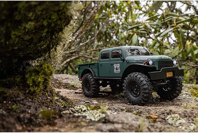 Axial RC Truck SCX24 40's 4 Door Dodge Power Wagon Green 1/24 4 Wheel Drive-RTR(Everything Needed to Run Included) AXI00007T2