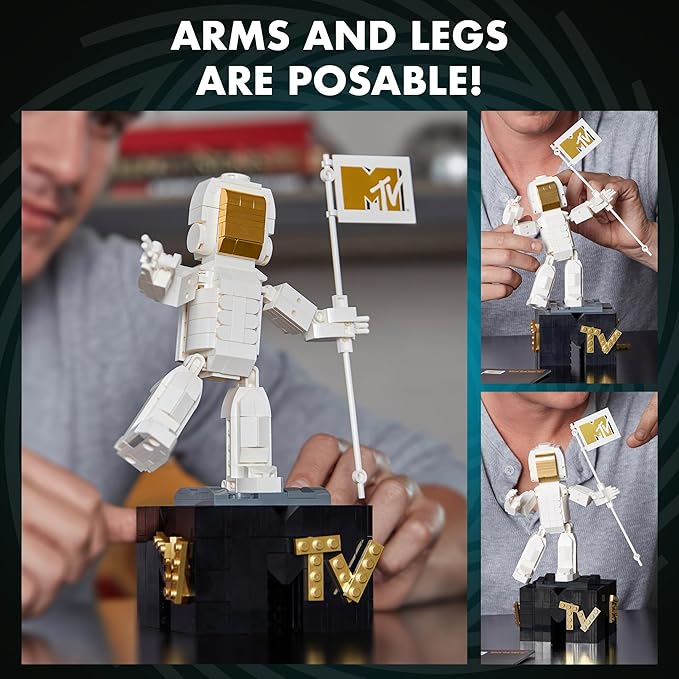 Brickcraft MTV Moon Person Building Set (510 Pieces) – MTV Trophy Collectible Display Model Officially Licensed Construction Kit – Great Christmas for Music Fans &amp Builders