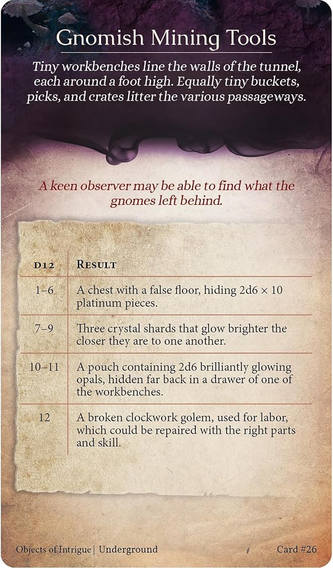 Nord Games: Objects of Intrigue: Boxed Set - 5e RPG Storytelling Cards 300 Tarot Sized Cards for Different Environments Roleplaying Game 5e D&ampD