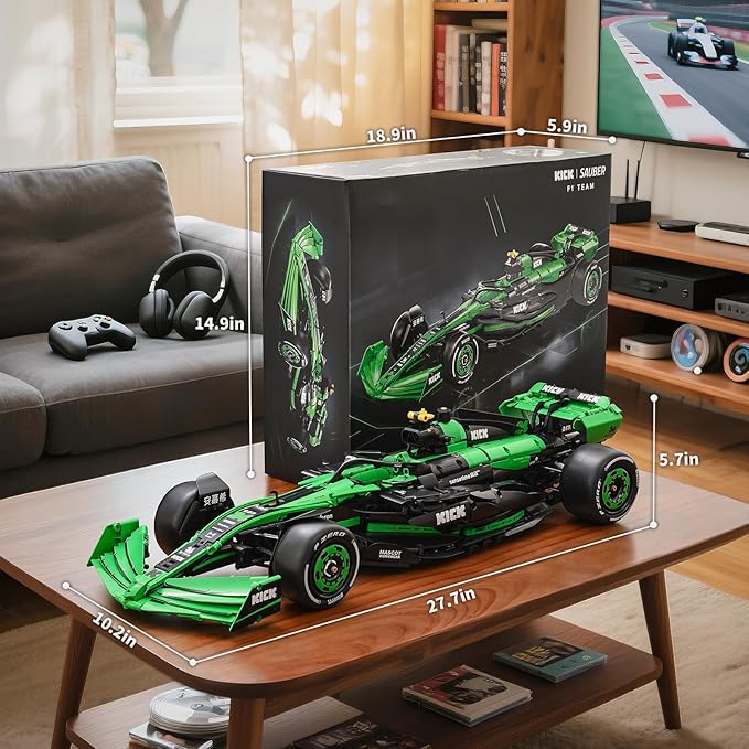 F1 Racing Team C44 Sport car Building Block Set MOC 1:8 Scale Formula 1 Championship Super Car Model Gift Idea for Birthday for Adults (2553pcs)