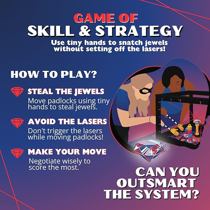 Tiny Laser Heist – Hilarious 3D Heist Game Outsmart &amp Negotiate for The Loot Fun Cooperative Board Game for Ages 12+ Perfect for Game Nights &amp Parties 3-6 Players