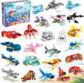 24 Packs Favors Kids Building Blocks Sea Animals Pool Party Favors Building Set for Birthday Goodie Bag Stuffers Classroom Prizes Easter for Boys and Girls Ages 6-12