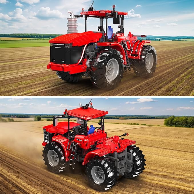 Mould King 17082 Tractor Building Blocks Set RC High-Tech Tractor Toy Realistic Engineering Toy with Motorized Functions Creative Gift Collectors (1300 PCS)