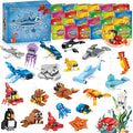 Party Favors for Kids - 24 Pack Ocean Animals Building Block Toy Goodie Bags Fillers Classroom Prizes Stuffers Gifts Building Set Christmas Birthday Gift for Boys Girls Ages 6-12