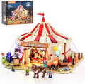 Travelling Circus Lighting Building-Bricks Set - The Wild West Show 1962 Pcs Collection Display Set for Adults and West Lovers