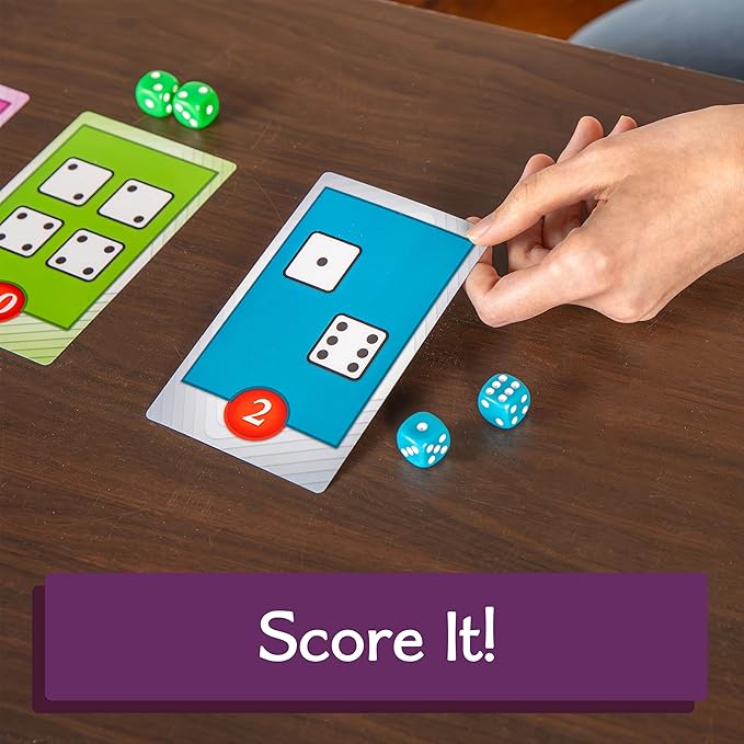 Calliope Games Roll for It Going Big - Fast-Playing Family Dice Game with Big Oversized Cards and Dice Retirement Party Games Fun Family Games for Travel Parties and Game Night - Purple Edition