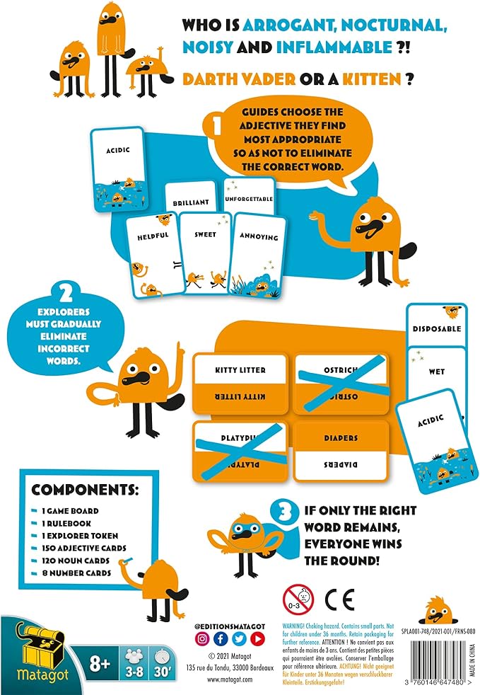 Matagot Platypus Party Game | Cooperative Word Game | Great Family Game for Game Night | Fun Guessing Game for Adults &amp Kids | Ages 8+ | 2-8 Players | Average Playtime 30 Minutes | Made PLAT01