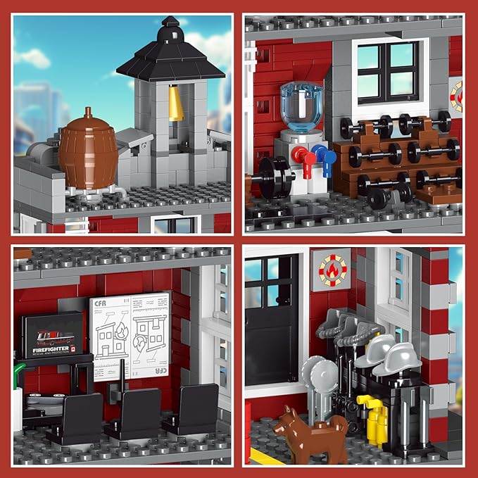 City Fire Rescue Building SetCompatible with Lego Fire Truck Building BlocksBirthday Gifts for Children and Adult (1823 PCS)