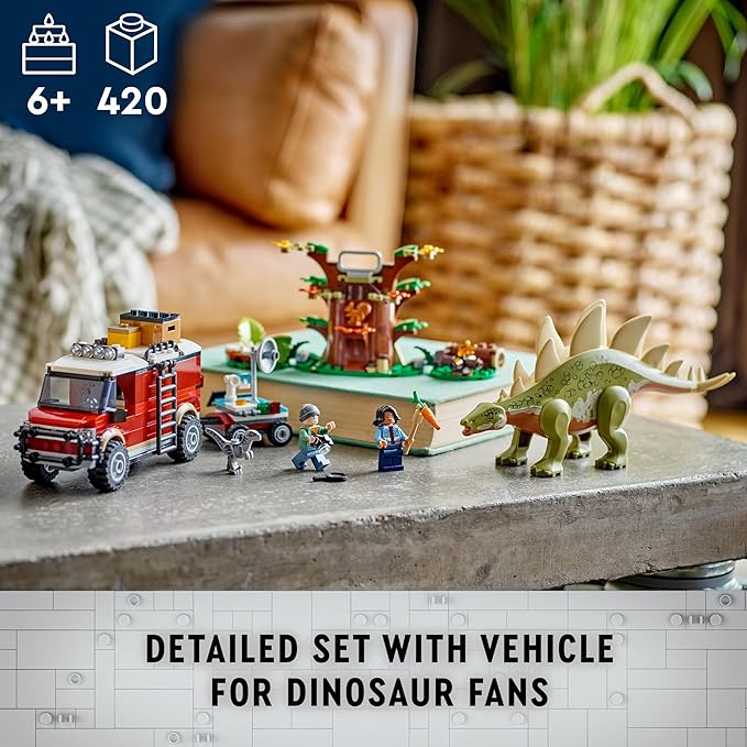 LEGO Jurassic World Dinosaur Missions: Stegosaurus Discovery Building Set - Dinosaur Toys Pretend Play Set with 2 Minifigures for Boys &amp Girls Ages 6+ - Gift Ideas for Kids - 76965