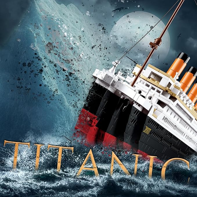 Sluban Titani Model Building Set Ship Toys with 2 Major Minifigures STEM Boat Set Gift for Adults and Kids 6+ Ideal for Titanc Fans' Collection 1012 PCS1