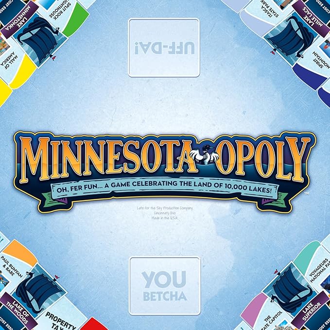 Late for The Sky Minnesota-Opoly Board Game State-Themed Family Strategy Game Night for 2-6 Players Ages 8+ Traditional or 1-Hour Play Land of 10000 Lakes Fun