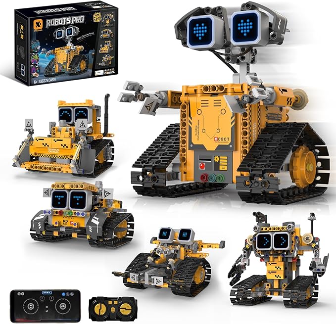 STEM Robot Building Kit 5-in-1 Remote Control Building Toys KitChirstmas Birthday Gift for Boys Ages 8 9 10 11 12 13 14