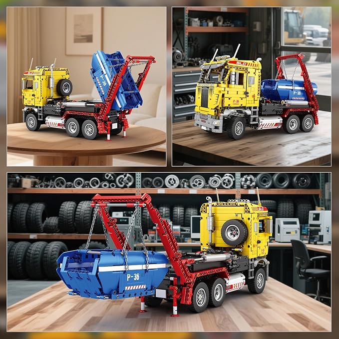 Reobrix Skip Loading Truck Building Blocks Set 22016 RC Dump Truck Model Kit for Adult Remote Control Technic Construction Vehicle Toys Gifts for Adult 14+