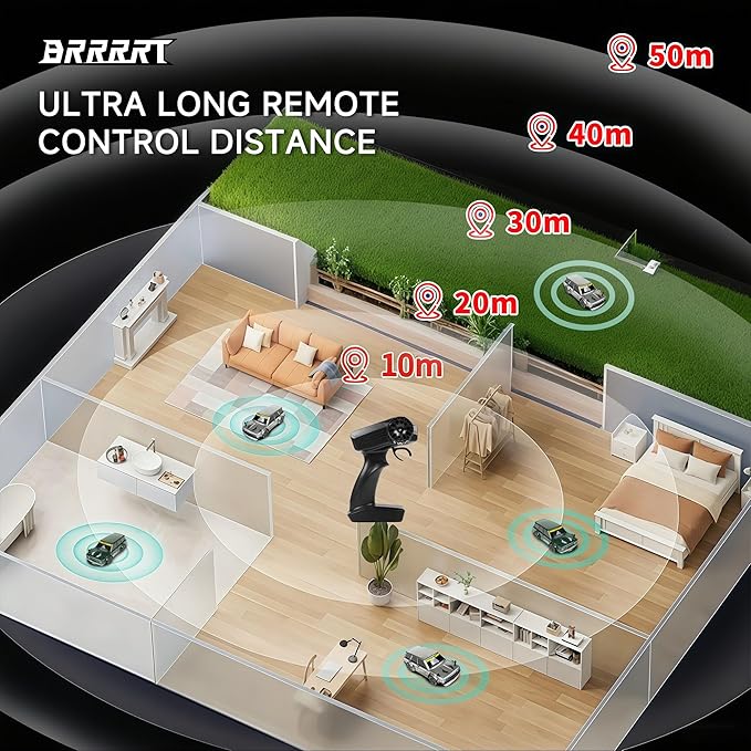 BRRRRT 4WD High Speed RC Drift Car1:24 Remote Control Car20KM/H Mini RC Drift Car with LED LightsAdjustable High Speed/Low Speed Drift CarExtra Drifting TiresBirthday Gifts for Kids Gift 6+