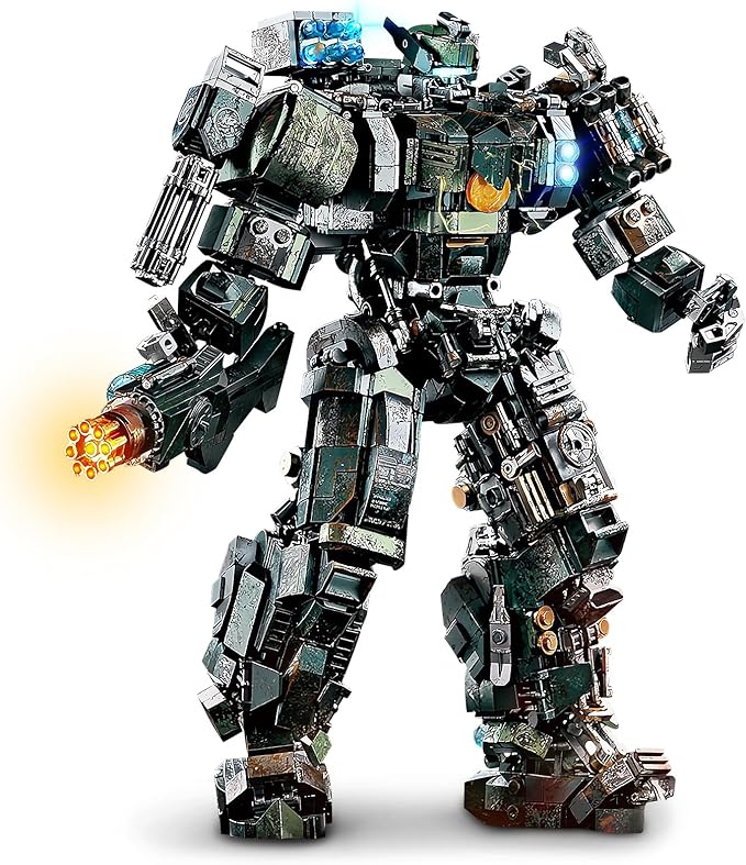 HIGH GODO Mech Building Blocks Set for Adults Motorized Robot Model Building Kit with Multiple Weapons Battle Damage Style Warrior Collectible Gifts for Man Ages 14+ (1403 Pieces)