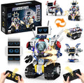 5 in 1 STEM Robot Building Kit APP &amp Remote Control Screen Building Toys Eye Coding Robots Rechargeable 620Pcs DIY Super Warriors for Kids Learning Boys Girls Birthday Gifts