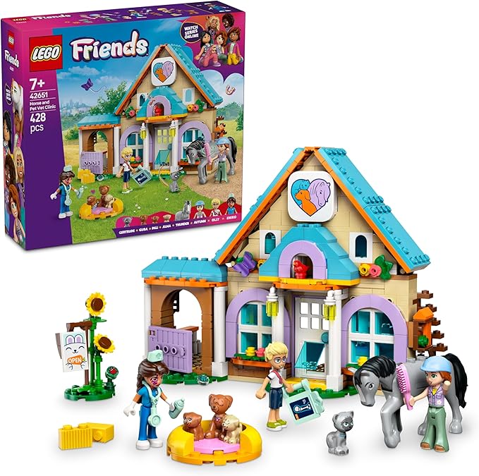 Lego 42651 Friends Animal Hospital and Pets Toy Toy Birthday Present Block Girls Boys Children 7 Years 8 9 Years Old Elementary School Student Pretend Play Pretend Play Animal Creatures