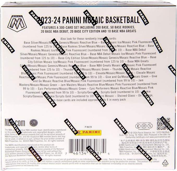 2023-24 Panini Mosaic Basketball Trading Cards Mega Box