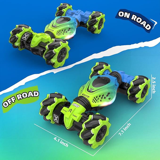 Gesture Sensing RC Stunt Car Boys Toys Age 6-8-12 4WD Hand Controlled Remote Control Twist Car with Light Music Cool Birthday Presents and Ideas Gifts for Kids Age 7 9 10 11 12 Years Old
