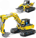 2-in-1 Excavator &amp Bulldozer Building Kit - 399 Pieces STEM Educational Construction Toys for Kids Creative Birthday Gift Idea