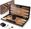 Wooden Backgammon Set for Adults – 19 Inch Classic Board Game Case - Premium Folding Backgammon Set with Wooded Playing Pieces Dices - Large Wood Inlaid Travel Backgammon Game Set for 2 Players